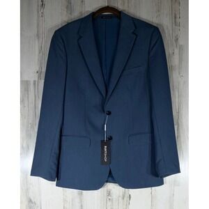 SuitShop Mens Suit Jacket 38 Regular Light Blue Slim Fit 2 Button Blazer NWT